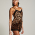 Velvet Shorts Leopard, Czarny