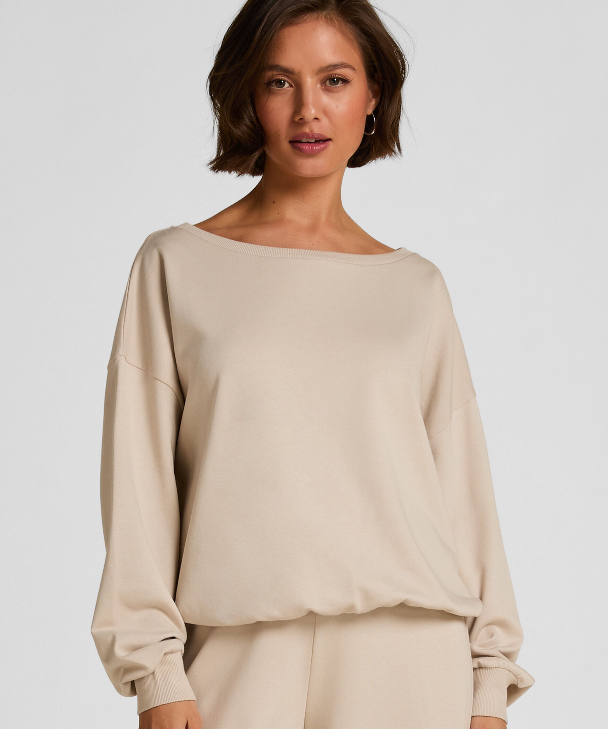 Boatneck Sweater Audrey, Szary