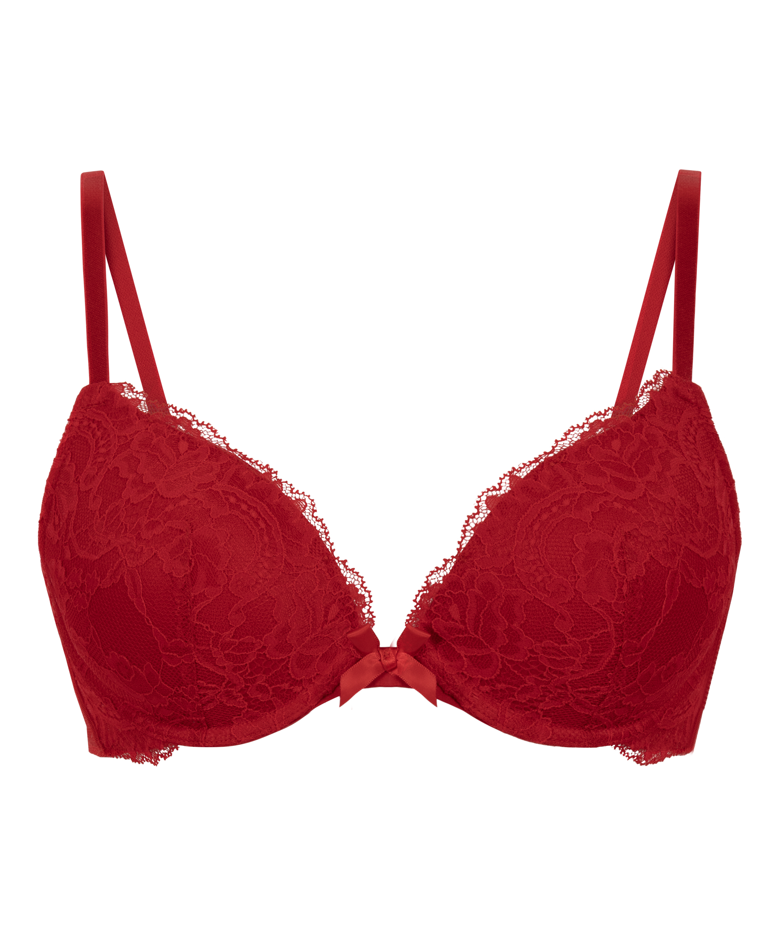 Biustonosz usztywniany push-up z fiszbinami Teddy, Czerwony, main