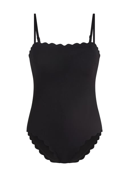 Kostium kąpielowy Bandeau Scallop, Czarny