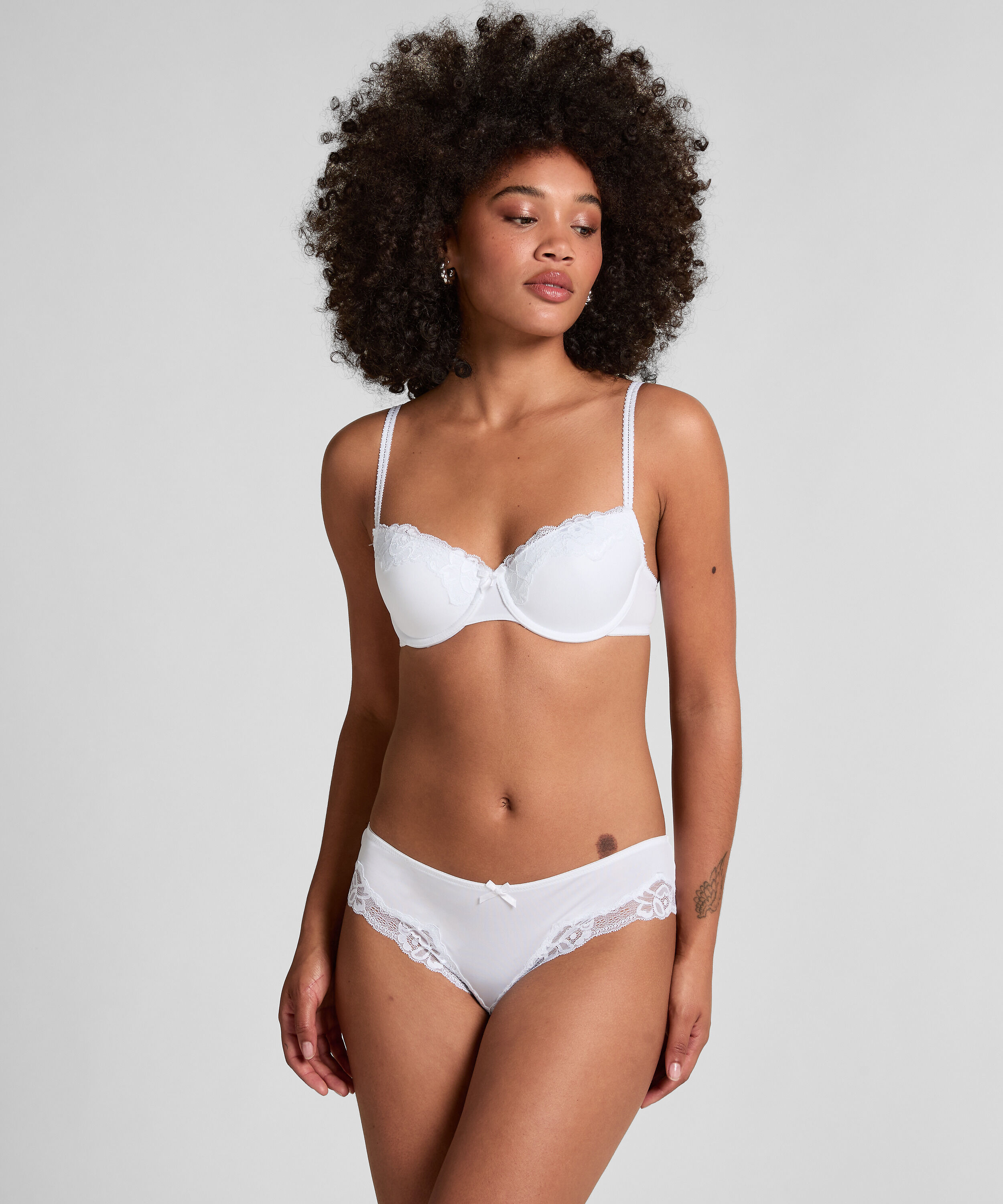 Biustonosz usztywniany z fiszbinami Secret Lace, Biały