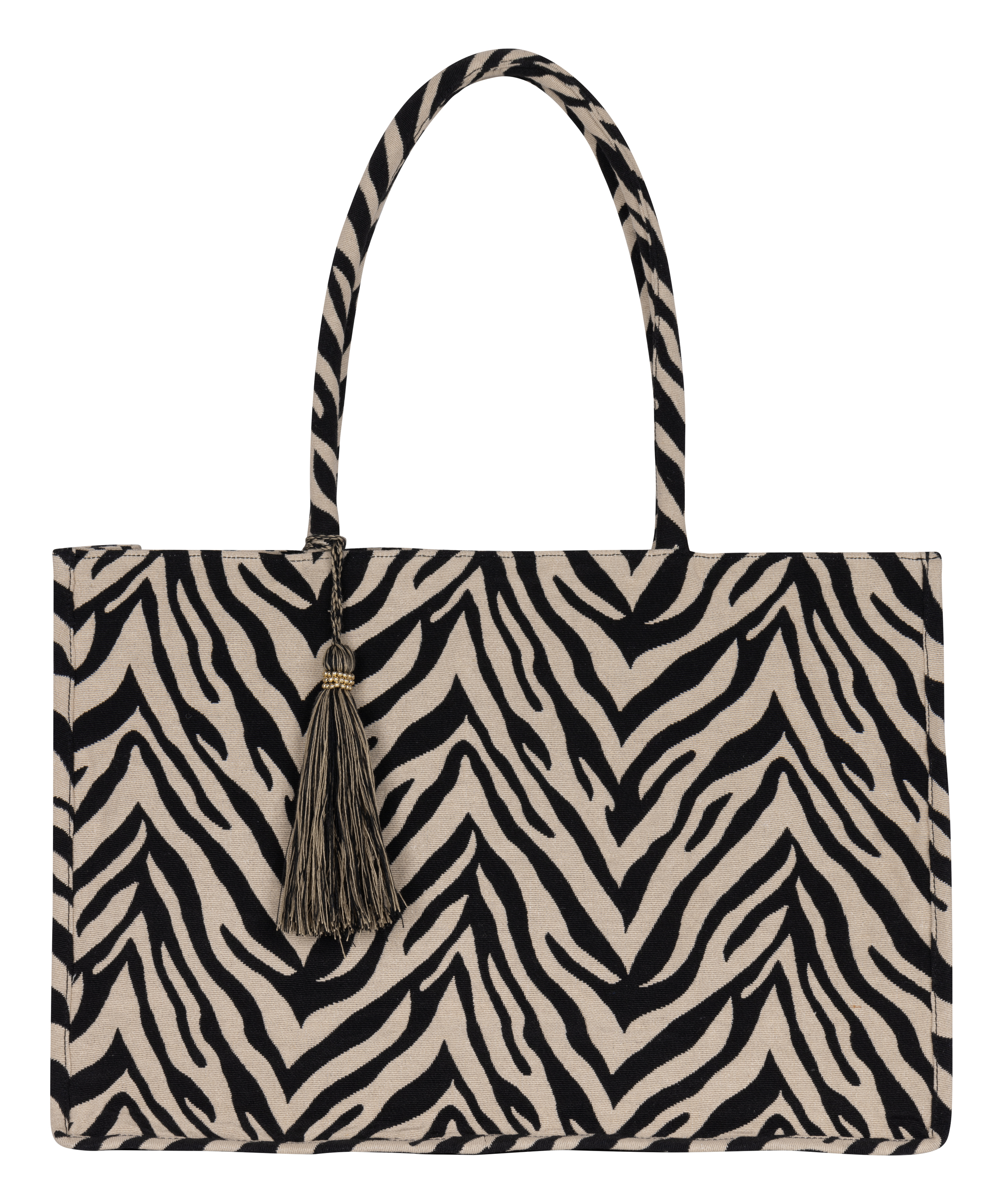 Torba Tote Bag Zebra Print, Czarny, main