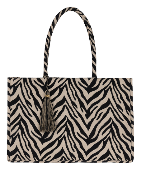 Torba Tote Bag Zebra Print, Czarny