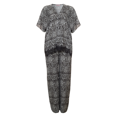 Kimono Macy lace print, Czarny