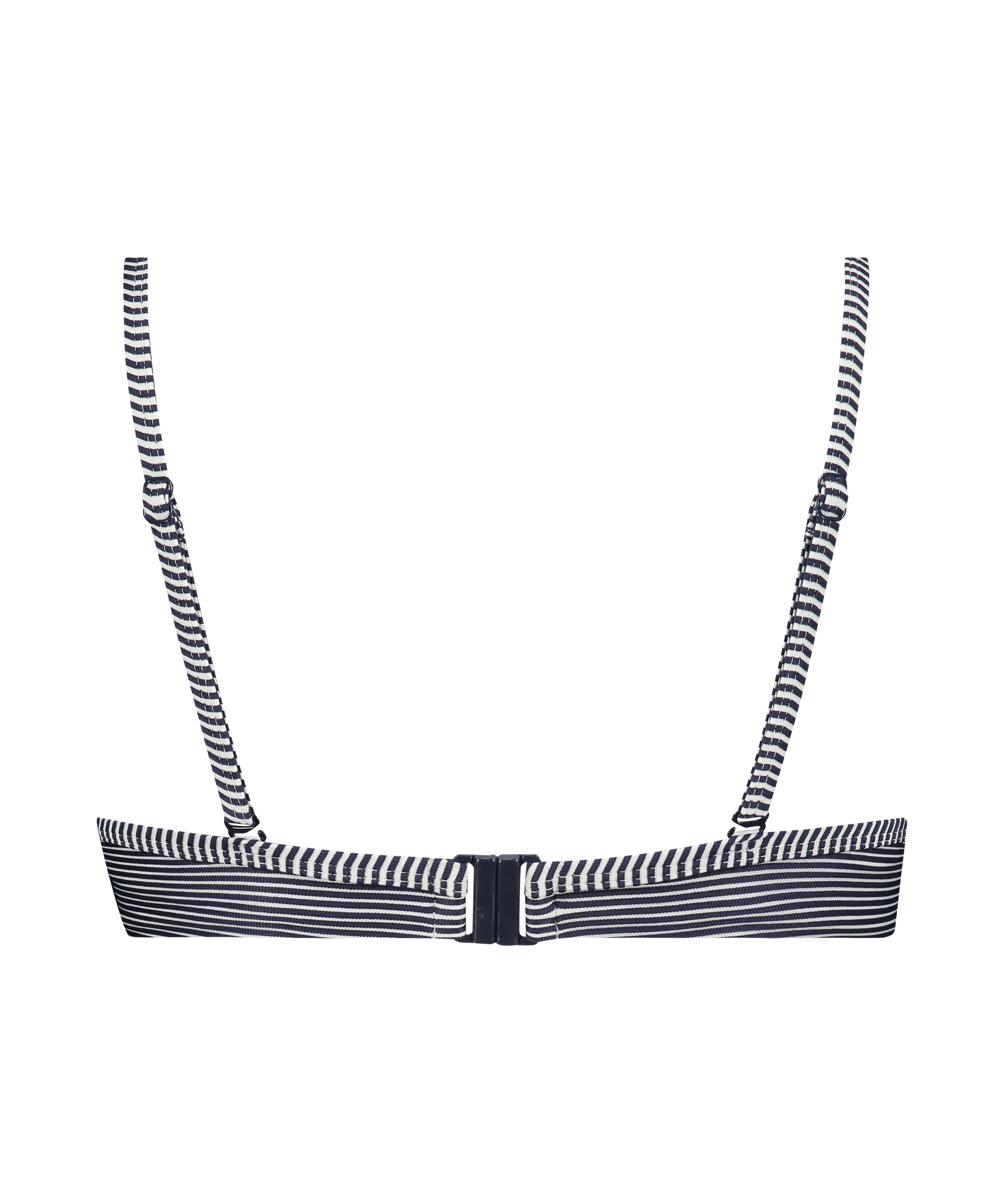 Nieusztywniona góra od bikini z fiszbinami i falbanką, Niebieski, main