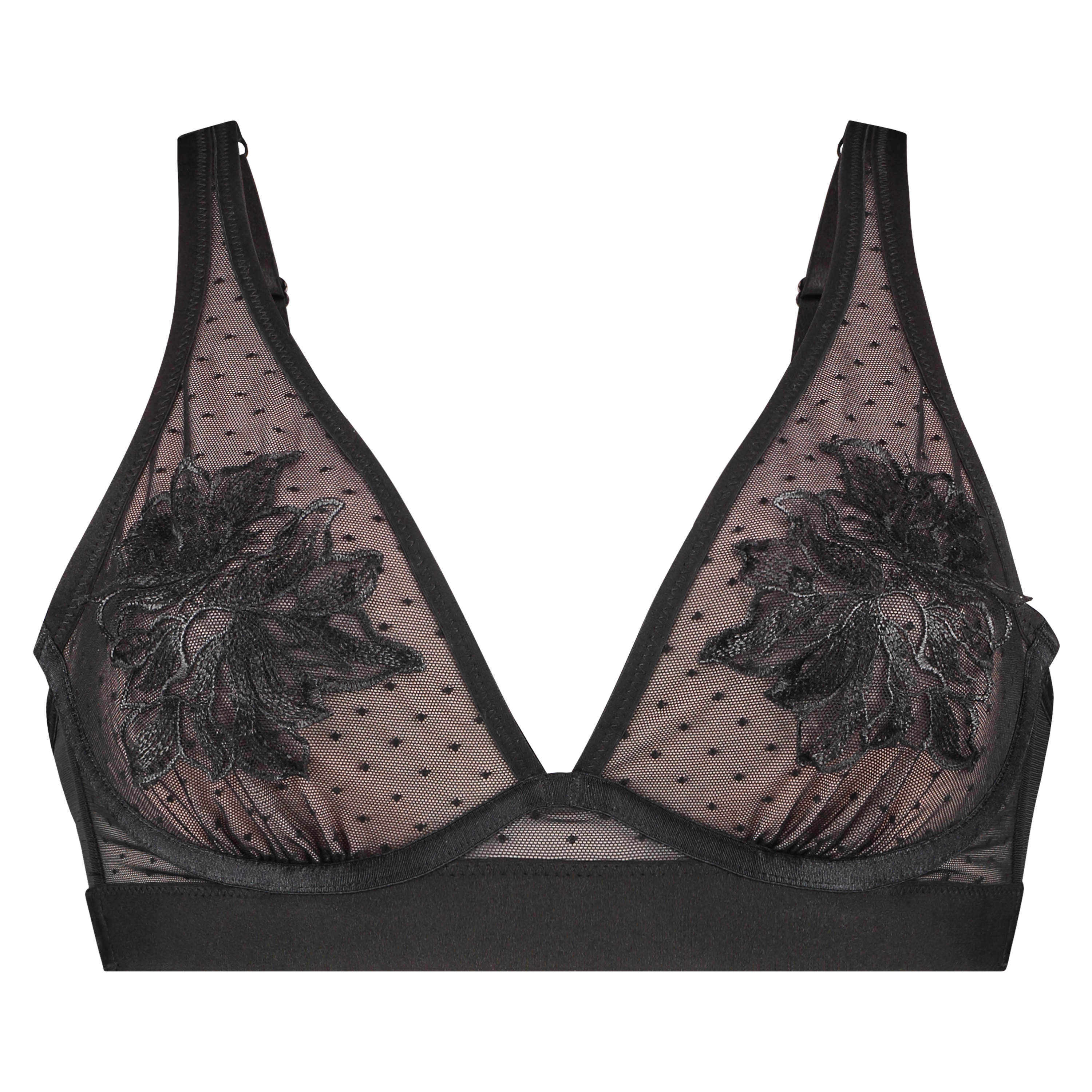 Amelia non-padded underwired bra, Czarny, main