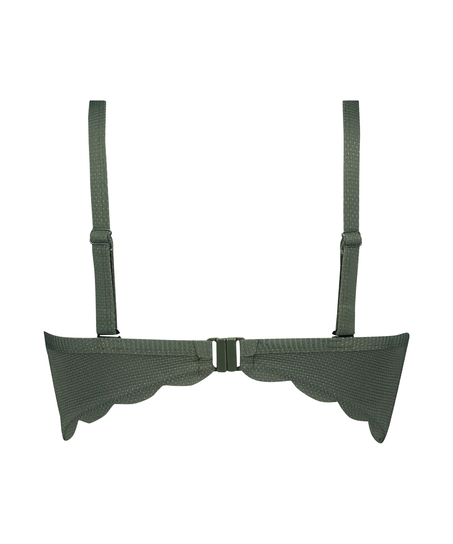 Usztywniona p&oacute;łokrągła g&oacute;ra od bikini z fiszbinami Glam, Zielony