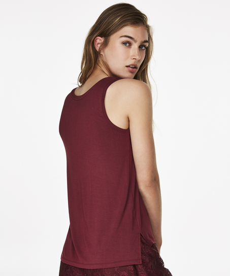 Jersey Lace Top, Czerwony