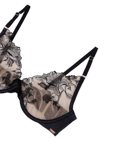 Nieusztywniany biustonosz z fiszbinami Anouk, Czarny