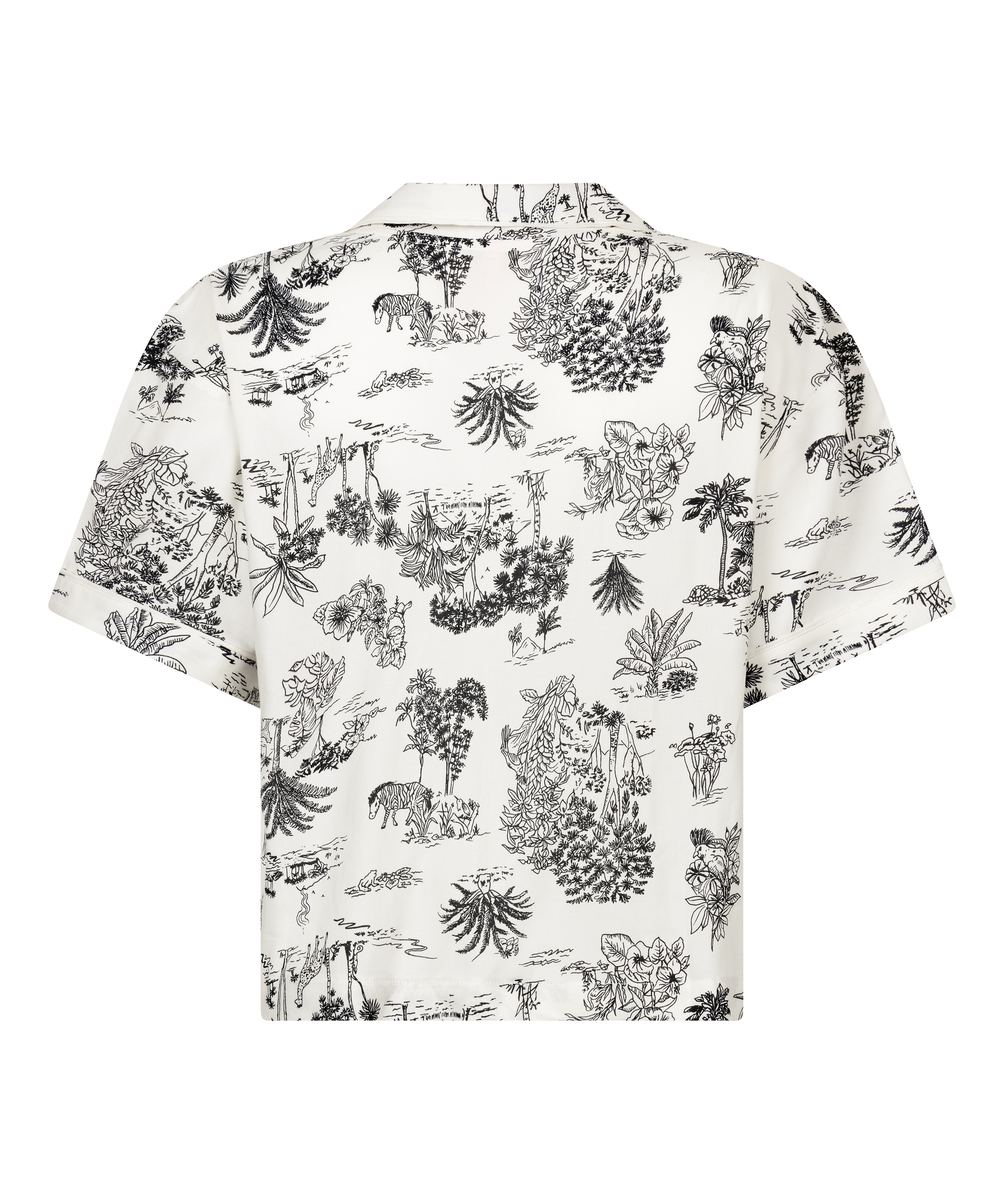 Tkana bluza z kr&oacute;tkim rękawem, Biały, main