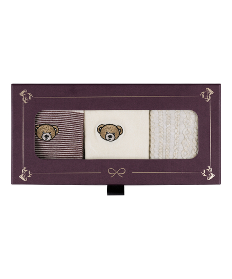 3 pary skarpet Giftpack, Biały