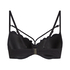 Usztywniany top bikini z fiszbinami Scallop, Czarny