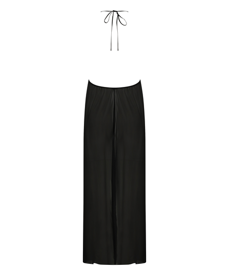 Halka z satyny i szyfonu Lily, Czarny