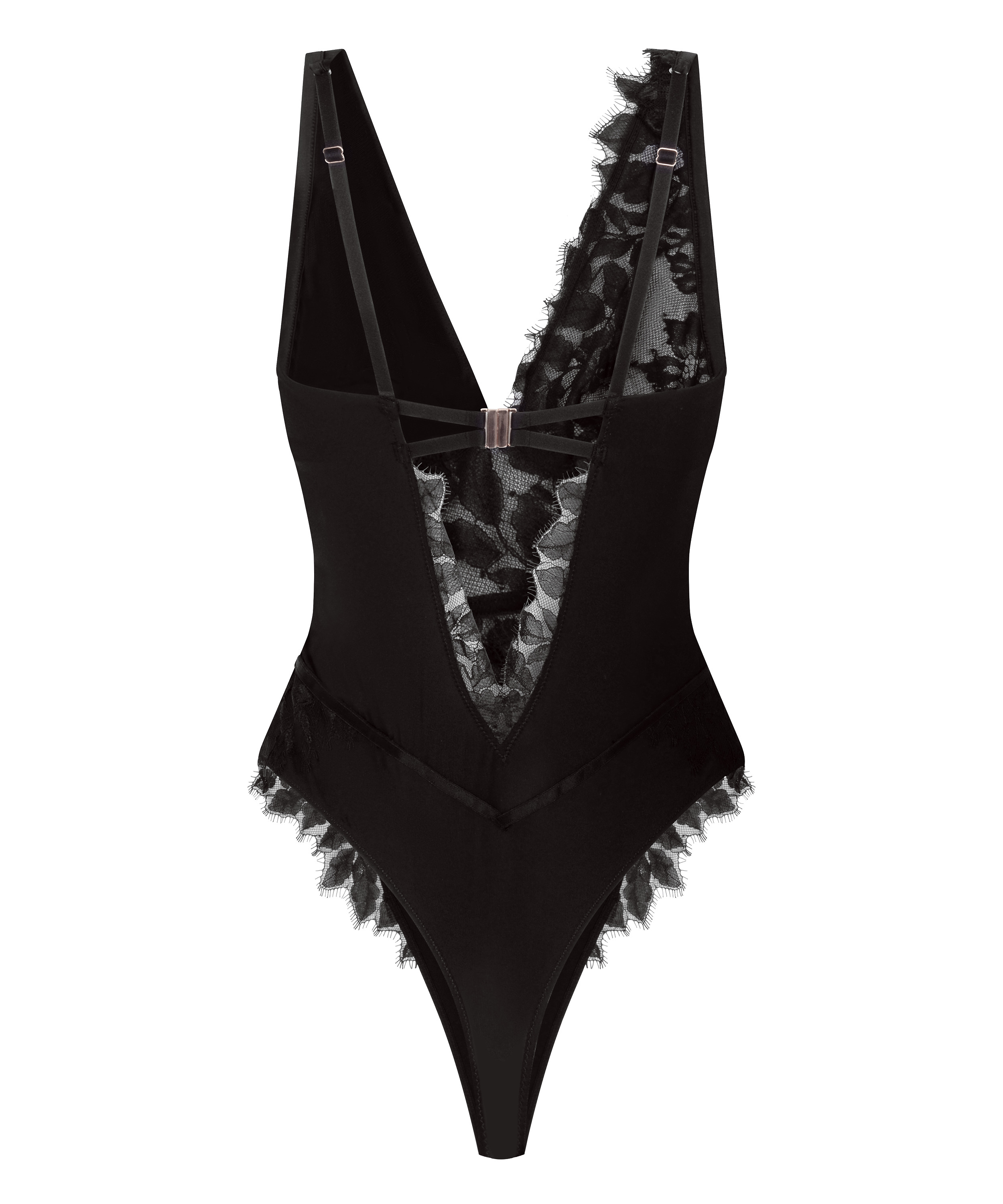 Body Malou z Koronki z Fiszbinami, Czarny, main