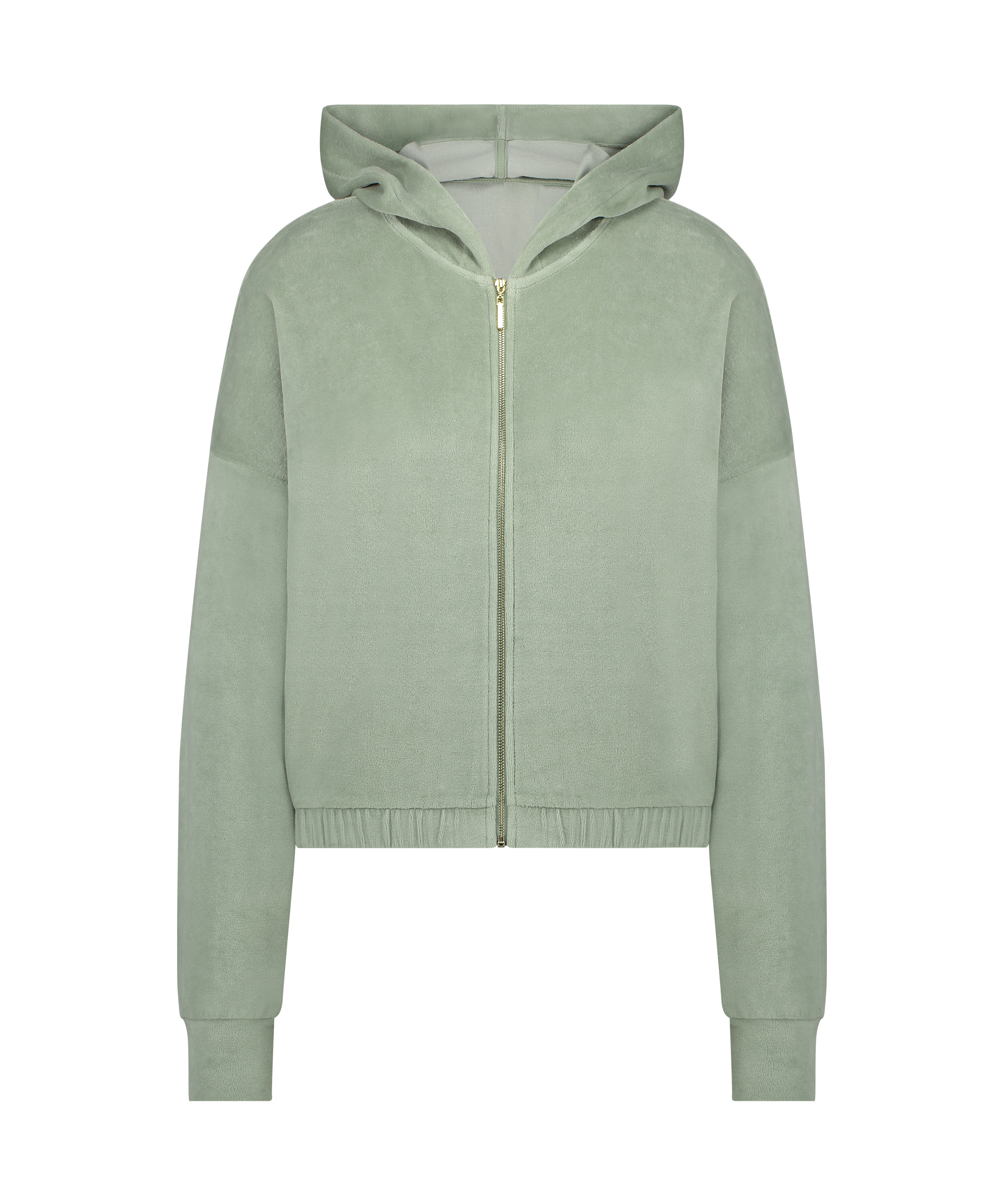 Bluza z długimi rękawami z weluru, Zielony, main