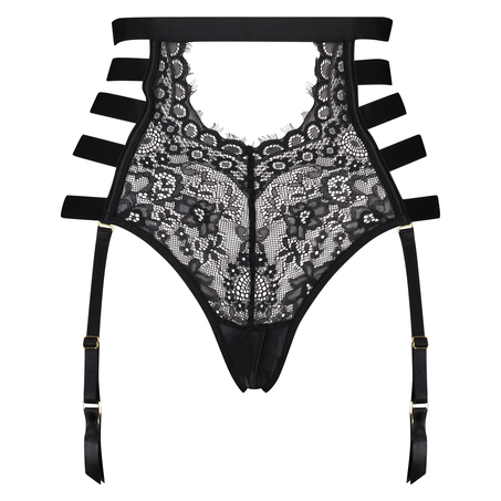 Honey High Open Crotch Brazilian, Czarny