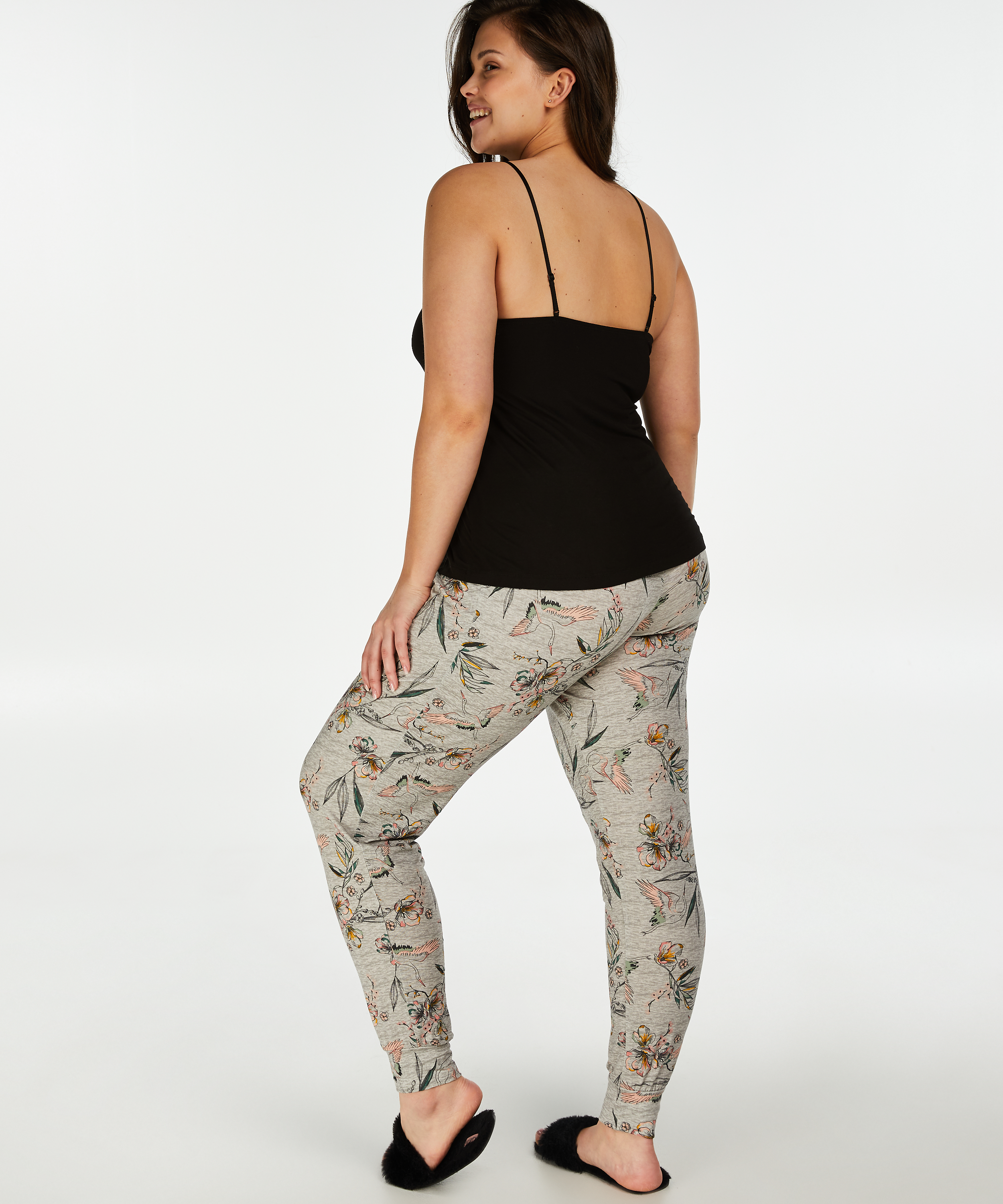 A-Line Jersey Cami Top, Czarny, main