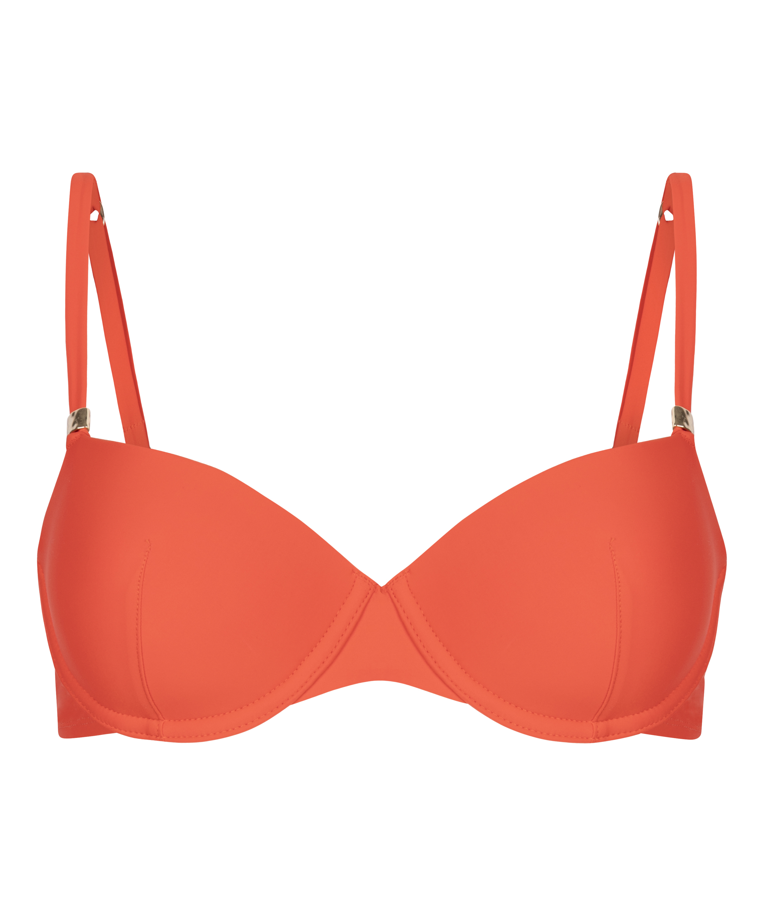 Luksusowy Biustonosz Bikini z Fiszbinami i Wkładkami, Czerwony, main