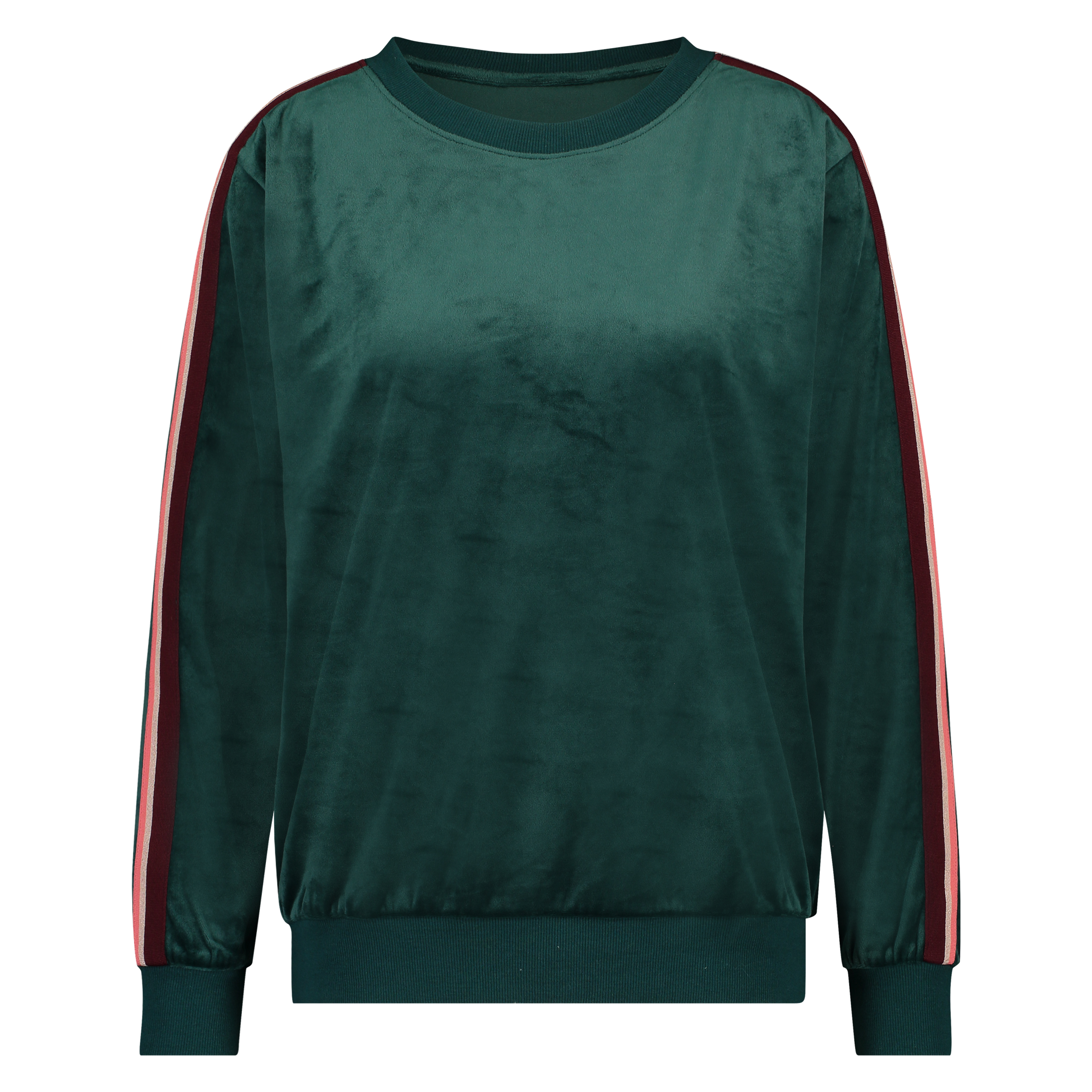 Striped Velvet Top, Zielony, main