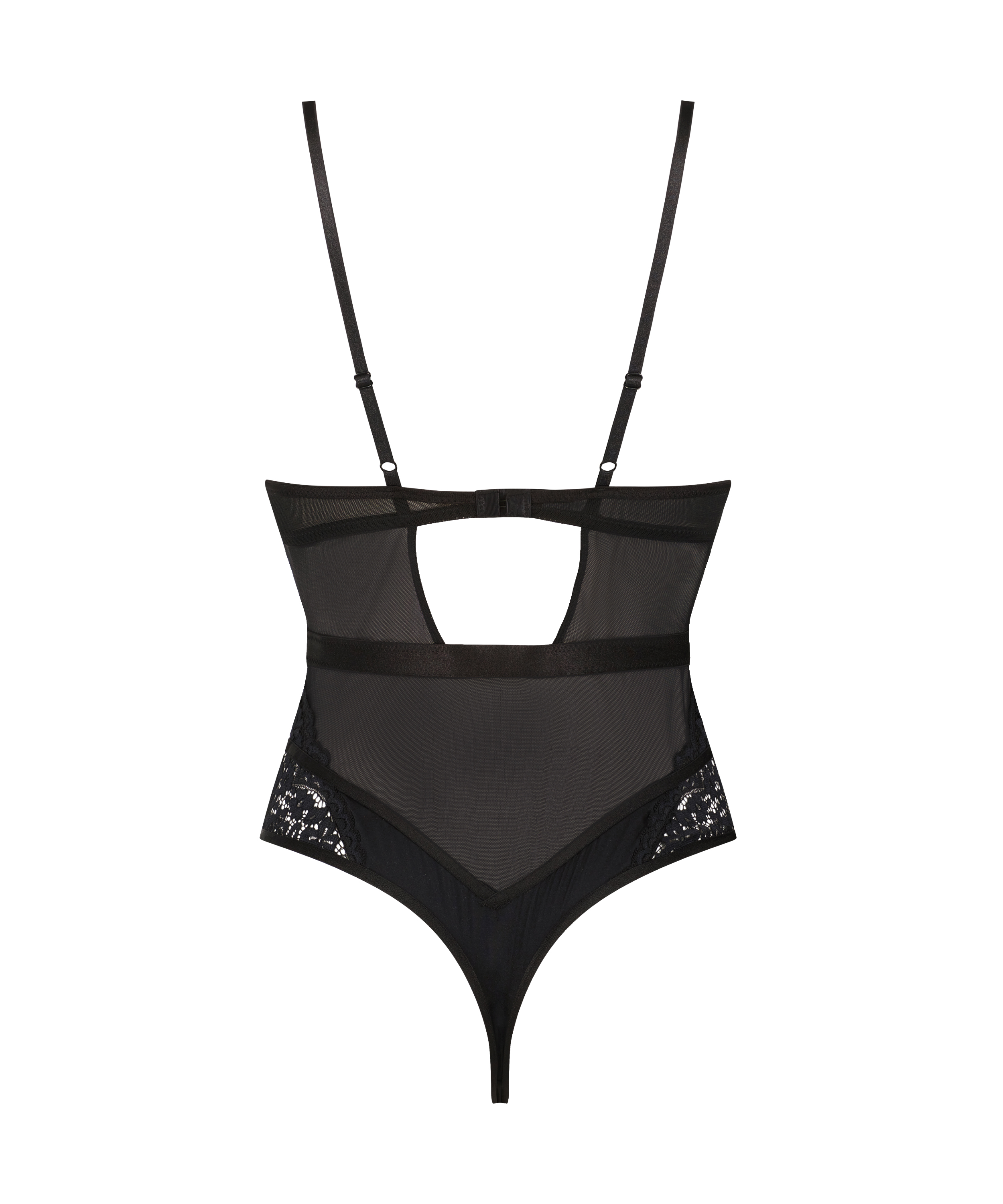 Body z fiszbinami Rose, Czarny, main