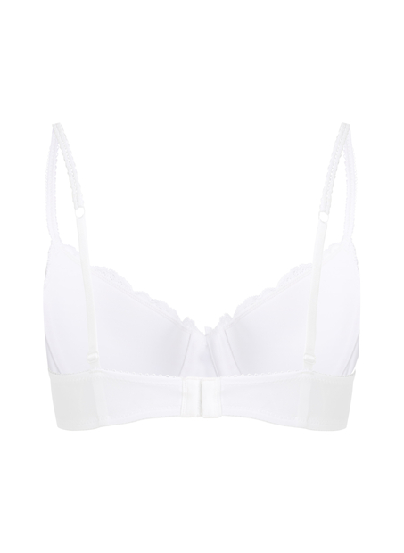 Biustonosz usztywniany z fiszbinami Secret Lace, Biały