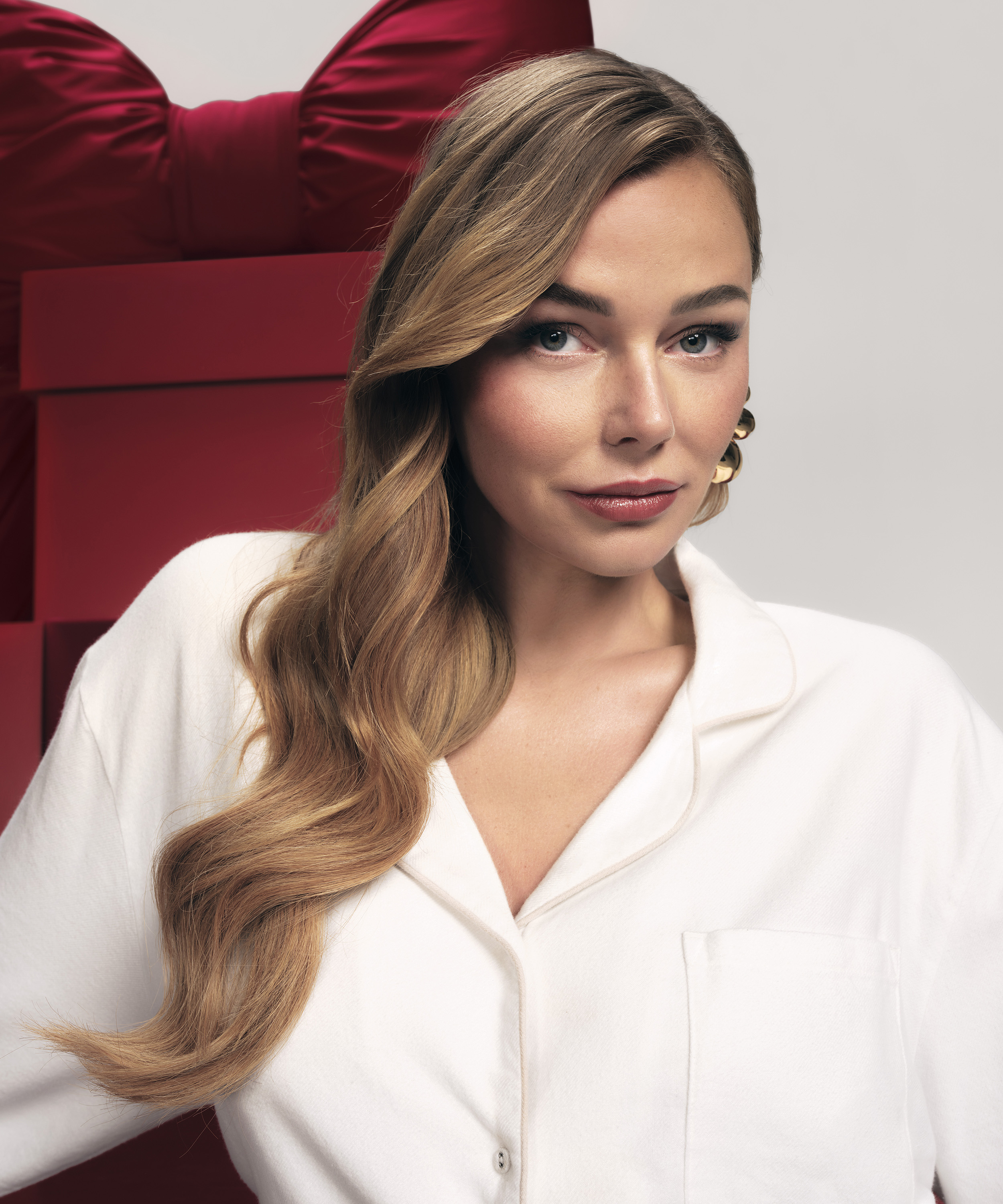 Top piżamowy Flanel Essentials, Biały, main