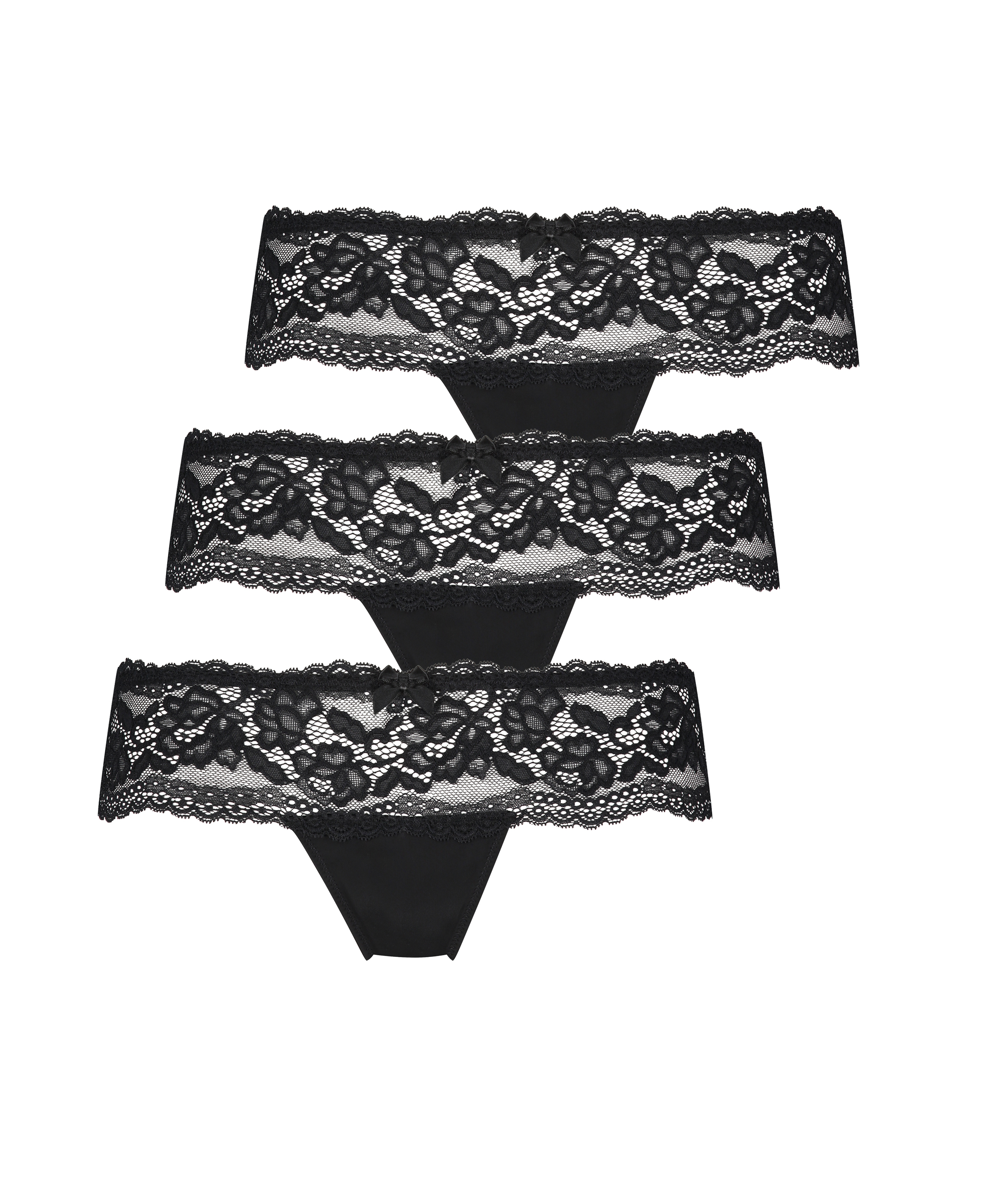 Stringi typu bokserki Florence 3-pak, Czarny, main