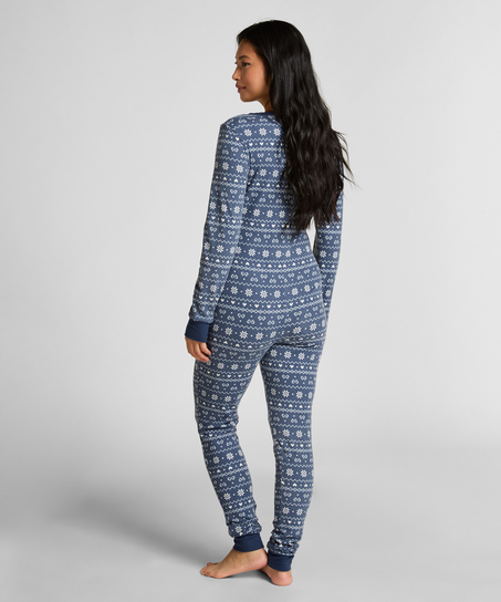 Dżersejowe onesie Fairisle, Niebieski