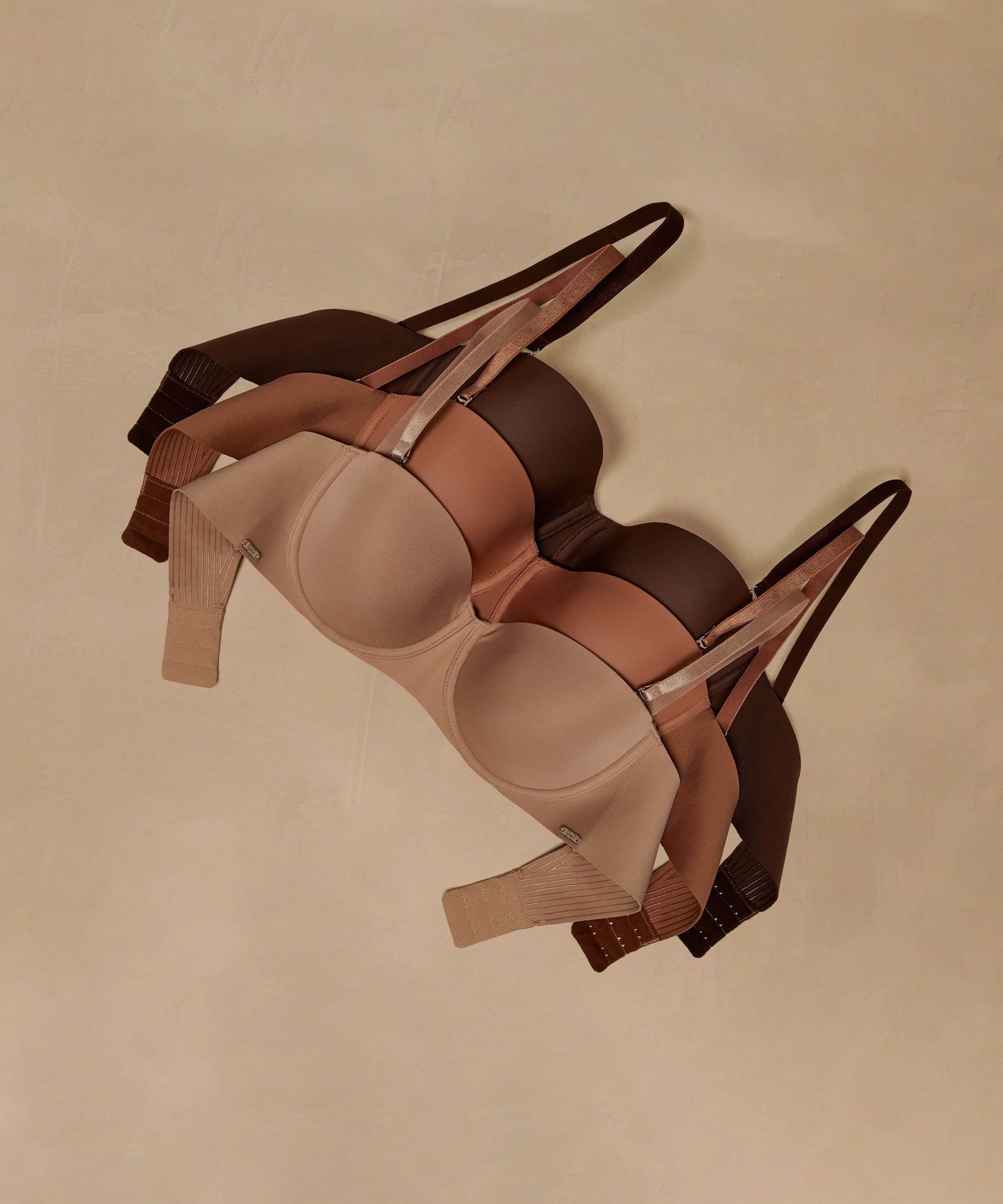 Usztywniany biustonosz z fiszbinami Jane bez ramiączek, Beżowy, main