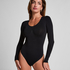 Bezszwowe body ze stringami Shaping, Czarny