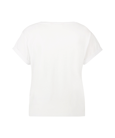 Top z krótkim rękawem Pink Ribbon, Biały