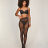 Tight Allover Lace Rhinestones, Czarny