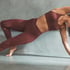 Legginsy z wysokim stanem, Czerwony