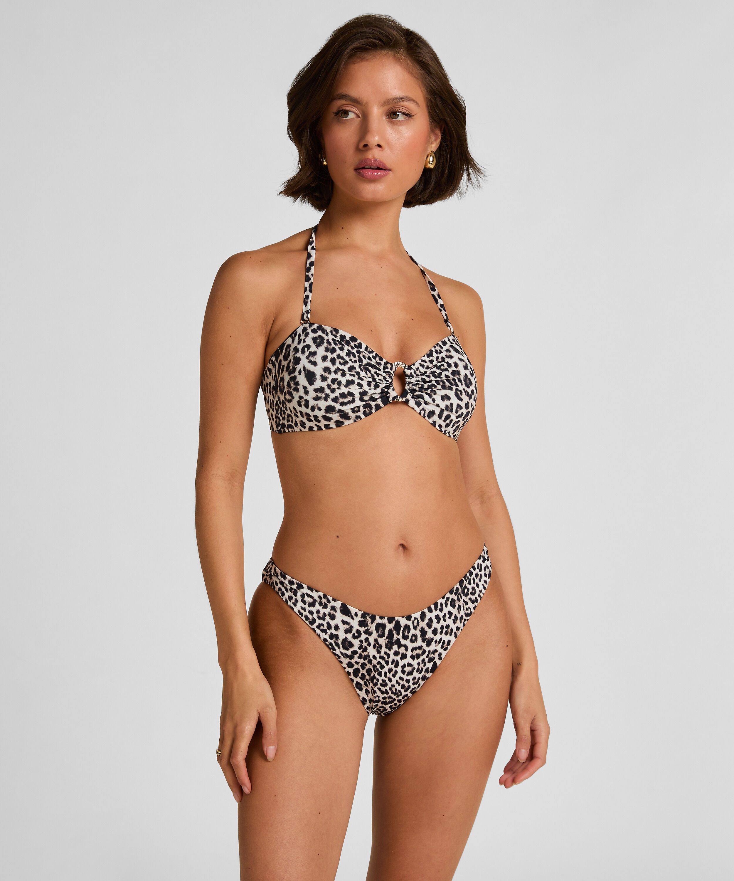 Figi Bikini Highleg Leopard, Czarny