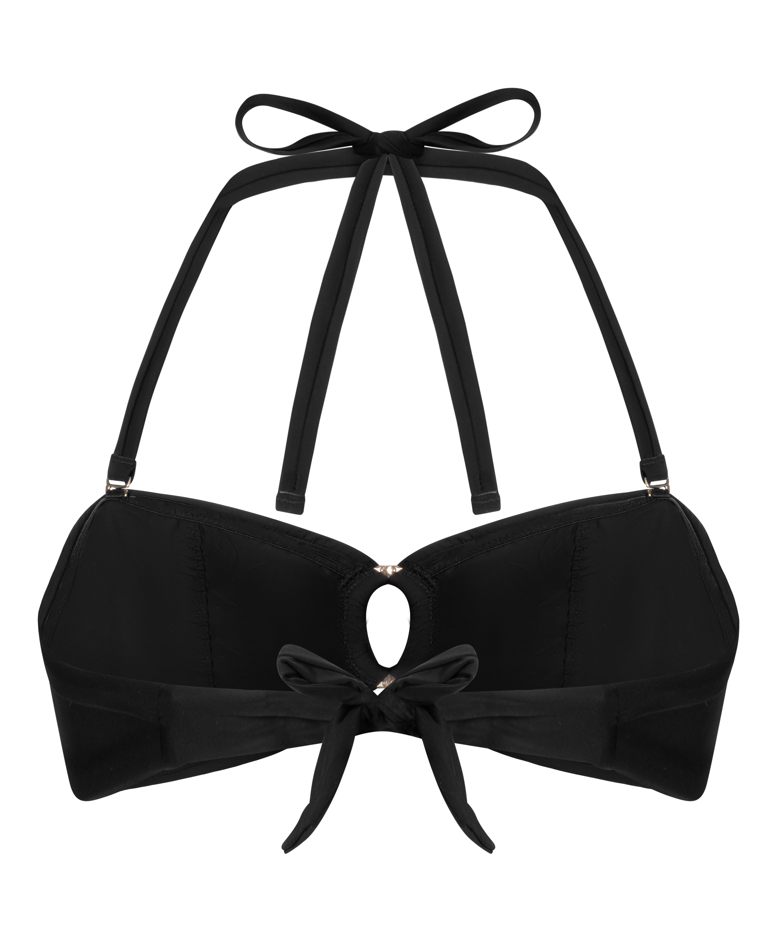 Luksusowy Top Bikini Bandeau z K&oacute;łkiem, Czarny, main