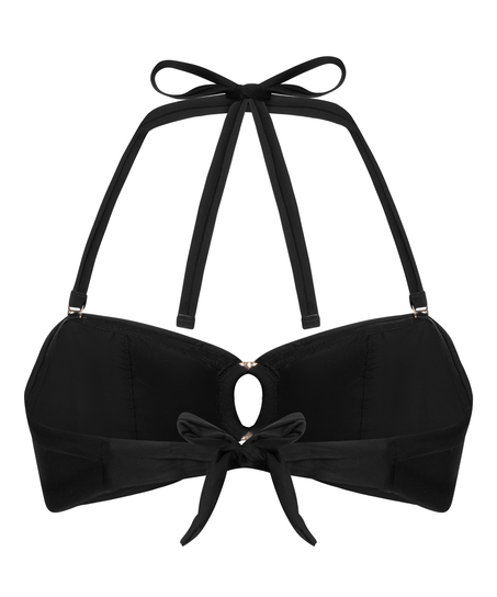 Luksusowy Top Bikini Bandeau z K&oacute;łkiem, Czarny
