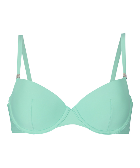 Luksusowy Biustonosz Bikini z Fiszbinami i Wkładkami, Zielony