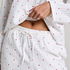Jacquard Hearts Petite Dżersejowe spodnie, Biały