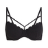 Usztywniany top bikini z fiszbinami Scallop, Czarny