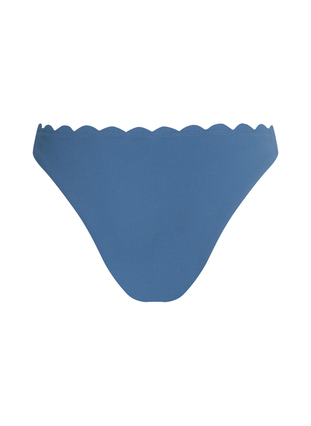 Majtki Bikini Wysoko Krojona Scallop, Niebieski