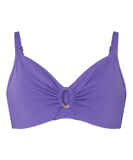 Nieusztywniona g&oacute;ra od bikini z fiszbinami Luxe, Fioletowy