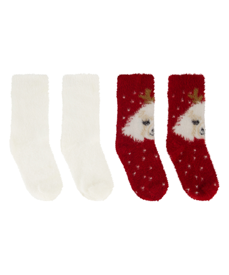 2 pary wygodnych skarpet, Czerwony