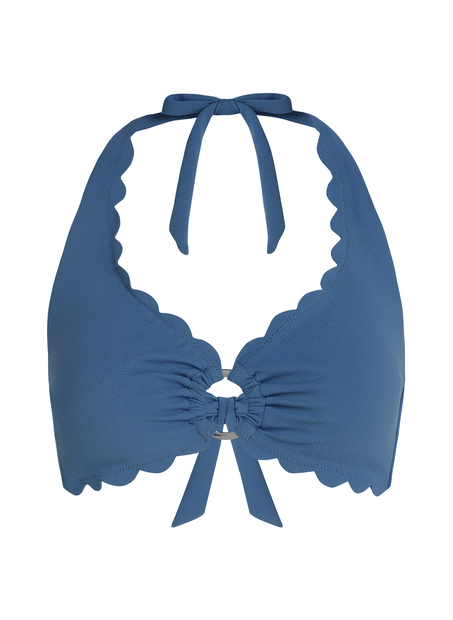 G&oacute;ra od bikini z krojem typu halter, Niebieski