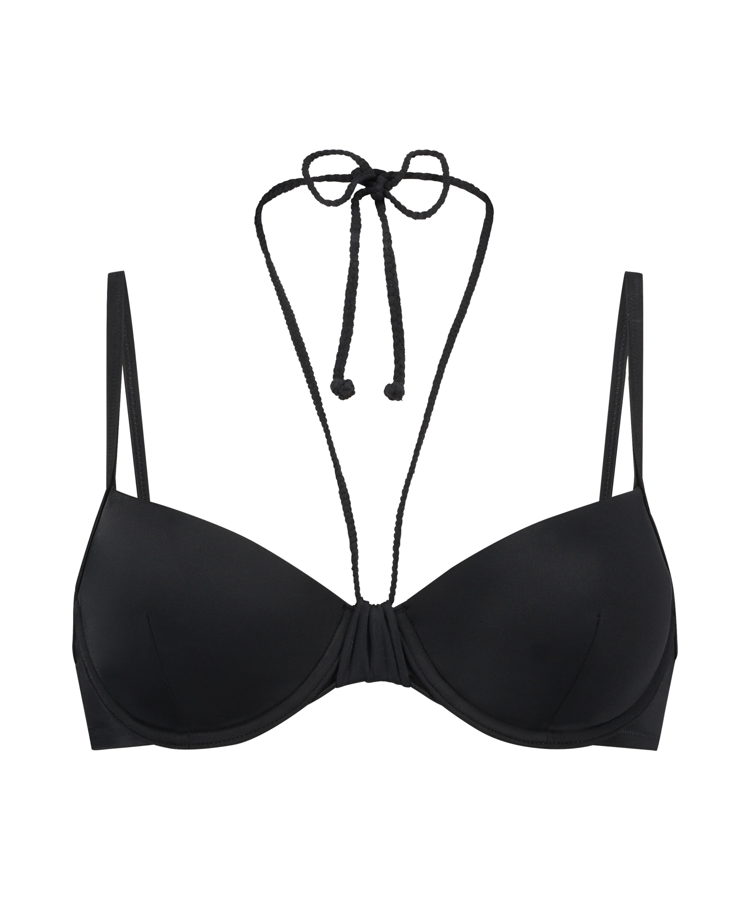 Usztywniona g&oacute;ra od bikini z fiszbinami Luxe, Czarny