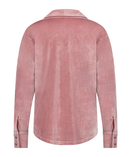 Bluza z długimi rękawami z weluru, Fioletowy