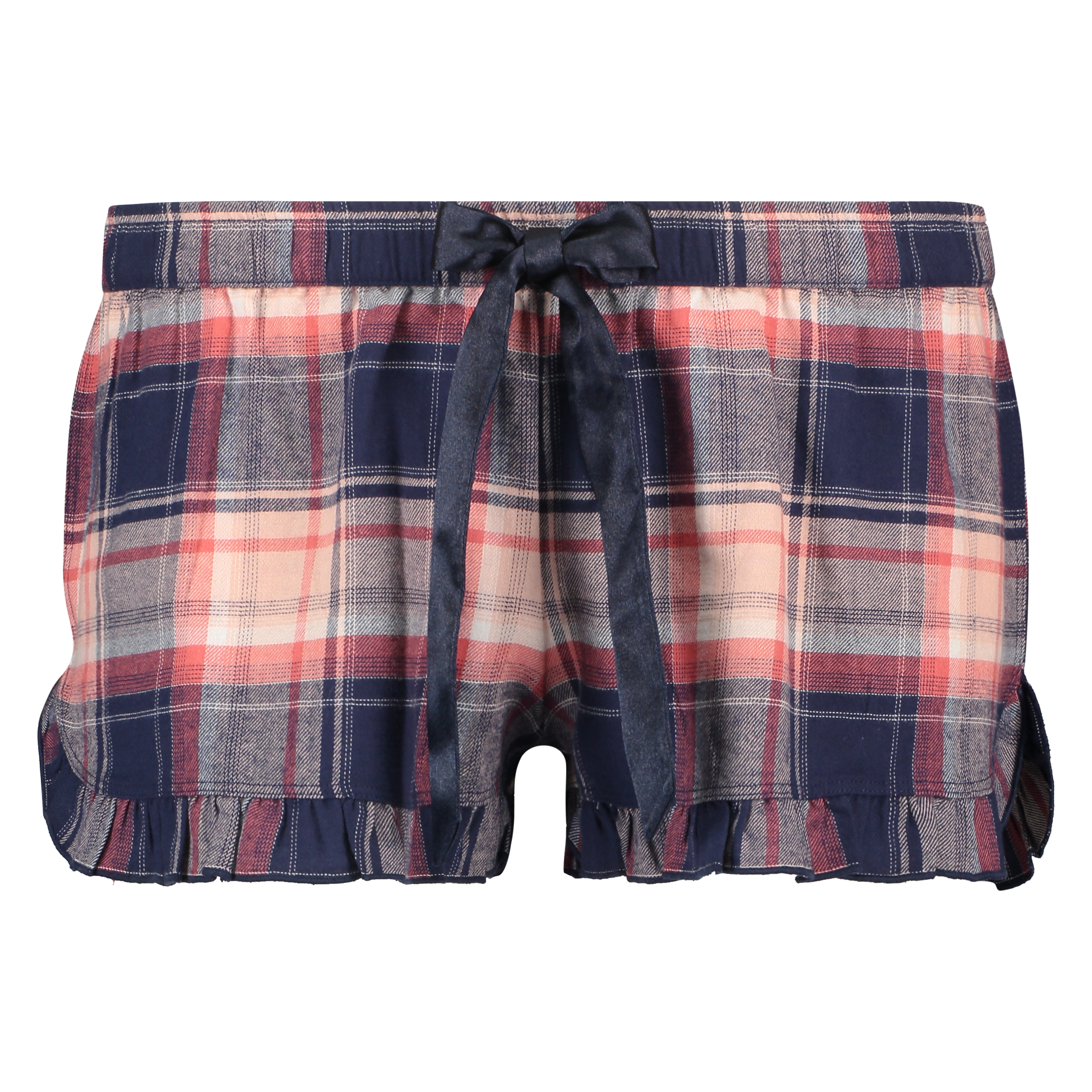 Checked Twill Shorts, Niebieski, main