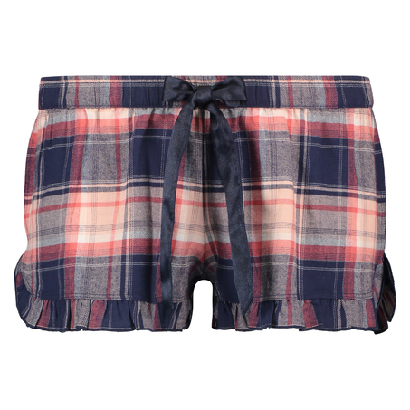 Checked Twill Shorts, Niebieski