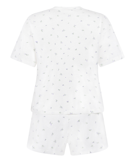 Zestaw piżamowy z bawełny, Biały