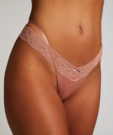 Stringi w kształcie litery V, z niskim stanem Elliena, Różowy