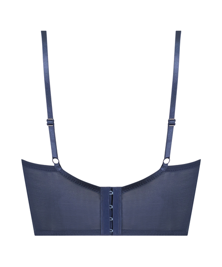 Usztywniany długi biustonosz z fiszbinami Kimberley, Niebieski